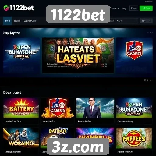 Variedade de jogos disponíveis na plataforma 1122bet